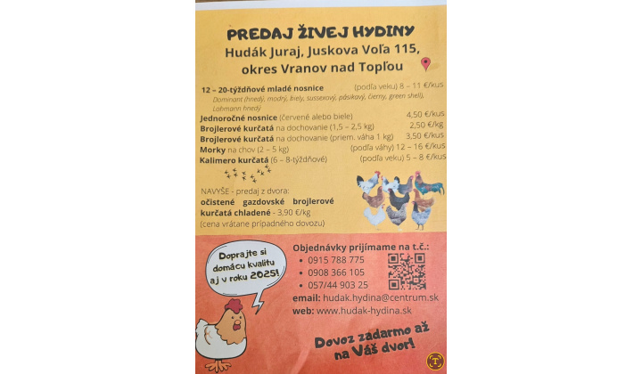 Predaj živej hydiny